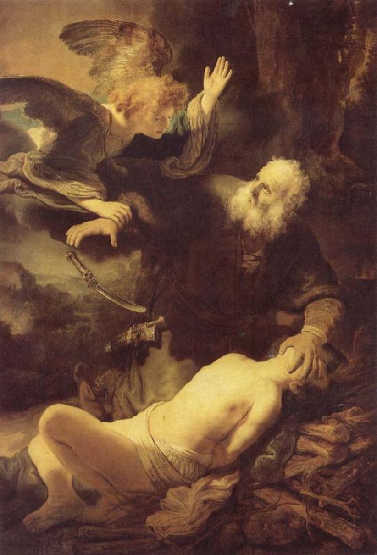 REMBRANDT Harmenszoon van Rijn The Angel Stopping Abraham from Sacrificing Isaac to God China oil painting art